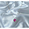 Collier Maelya - pendentif rose facetté en acier inoxydable | ALIVE STORE
