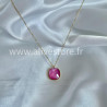 Collier Maelya - pendentif rose facetté en acier inoxydable | ALIVE STORE