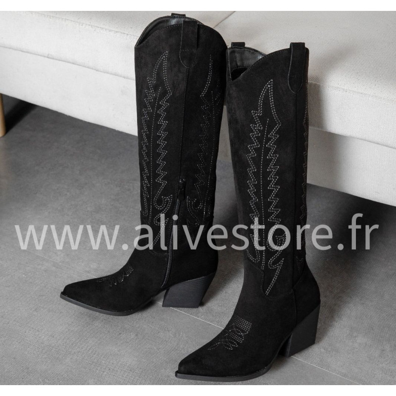Santiags TESS à talons – Beige ou noir du 36 au 41 | ALIVE STORE