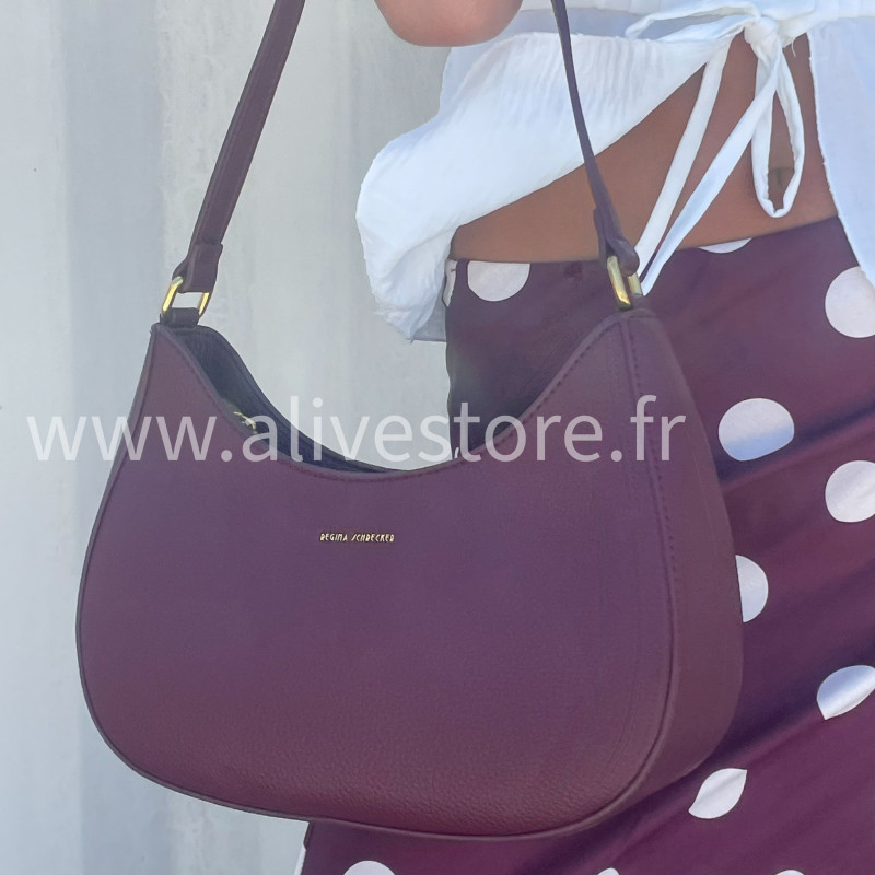Sac épaule Regina en simili cuir – Marron ou bordeaux | ALIVE STORE