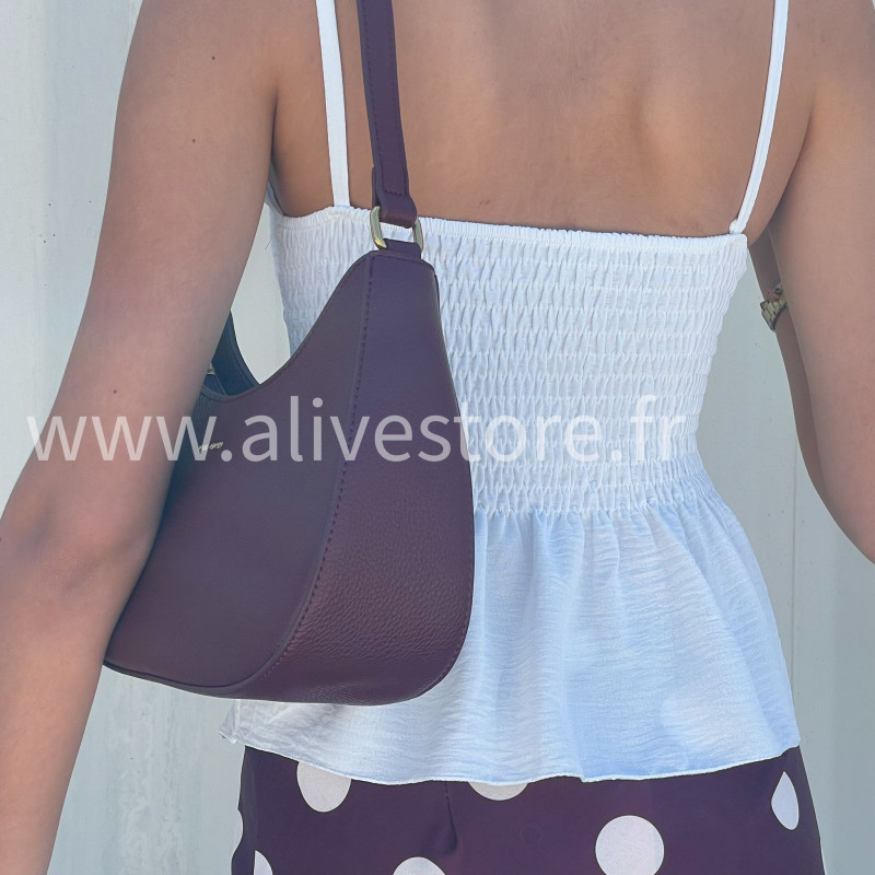 Sac épaule Regina en simili cuir – Marron ou bordeaux | ALIVE STORE