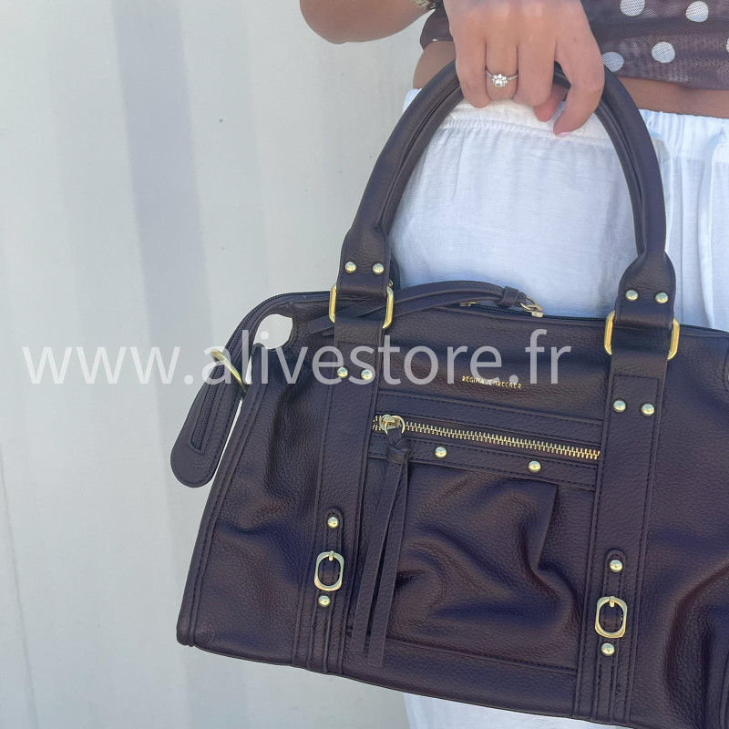 Sac à main Regina City avec bandoulière – Marron structuré | ALIVE STORE