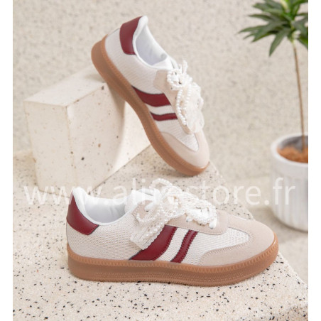 Baskets femme à perles – Emma | Bordeaux ou doré | ALIVE STORE