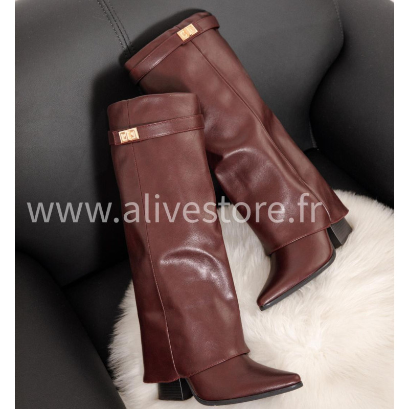 Bottes hautes Maya en bordeaux ou noir – ALIVE STORE