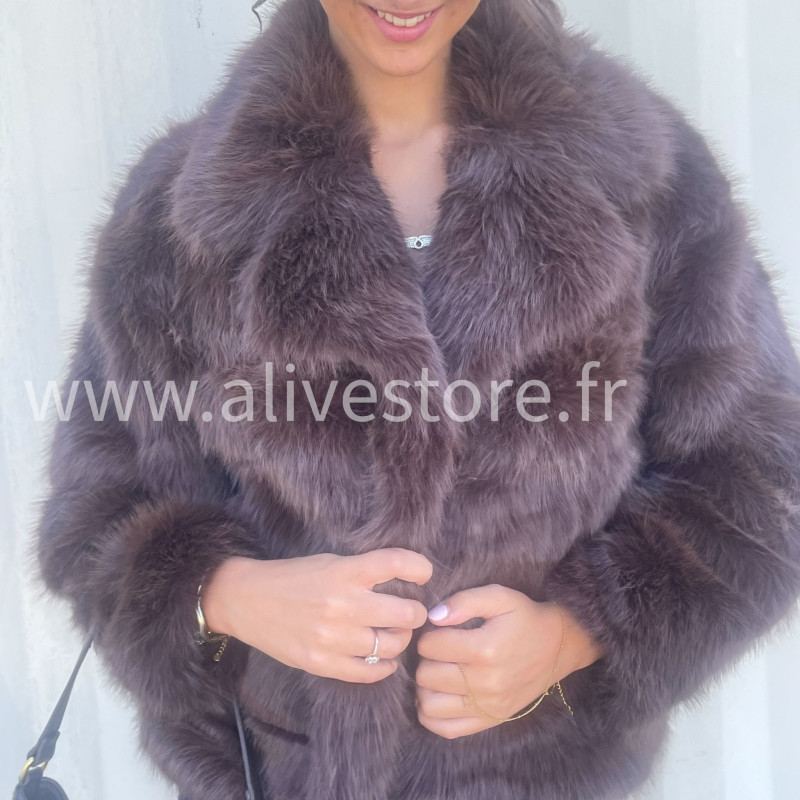 Veste fourrure synthétique Mila femme – marron ou noir – ALIVE STORE