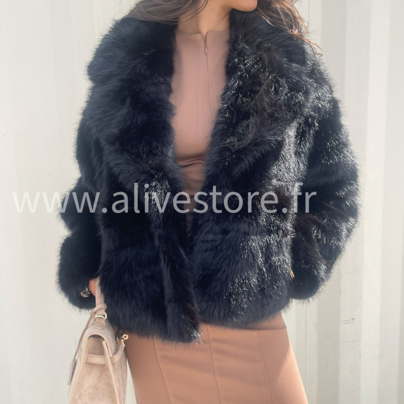 Veste fourrure synthétique Mila femme – marron ou noir – ALIVE STORE