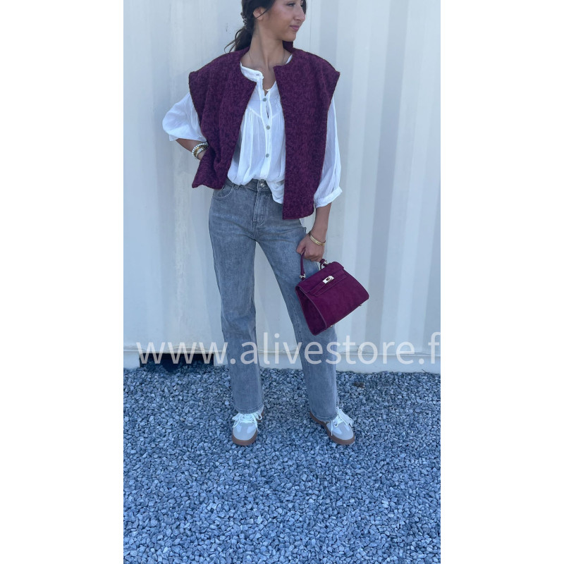 Jean Storm gris droit avec éclairs – ALIVE STORE