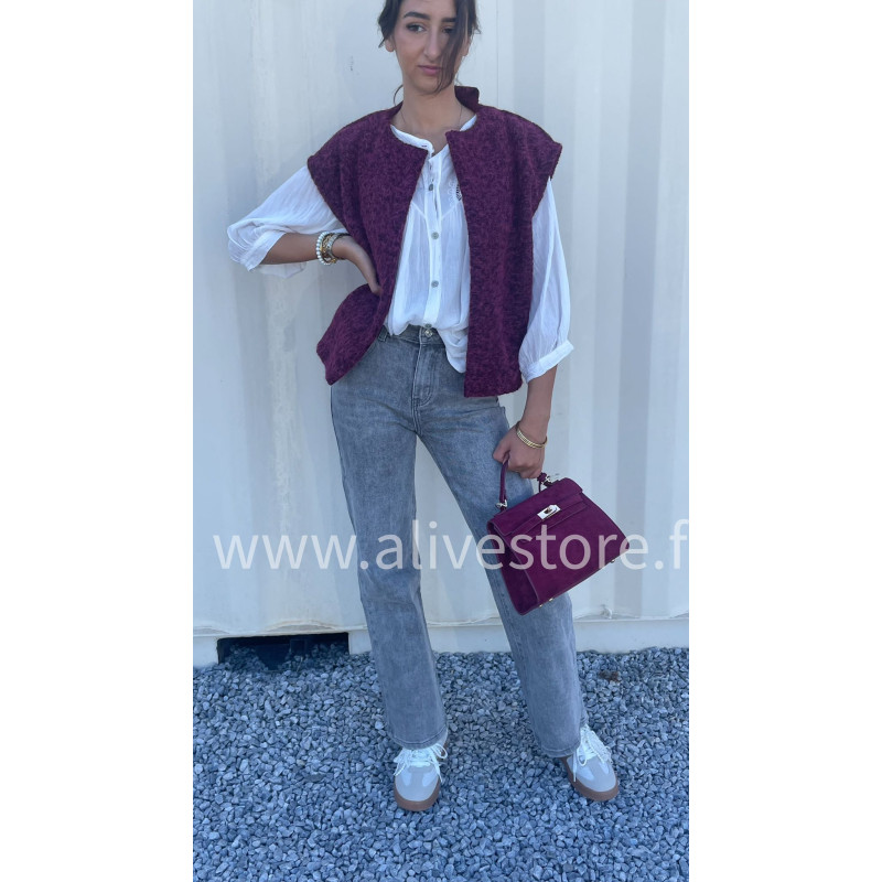 Jean Storm gris droit avec éclairs – ALIVE STORE