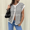 Gilet Sofia rayé noir et blanc – ALIVE STORE