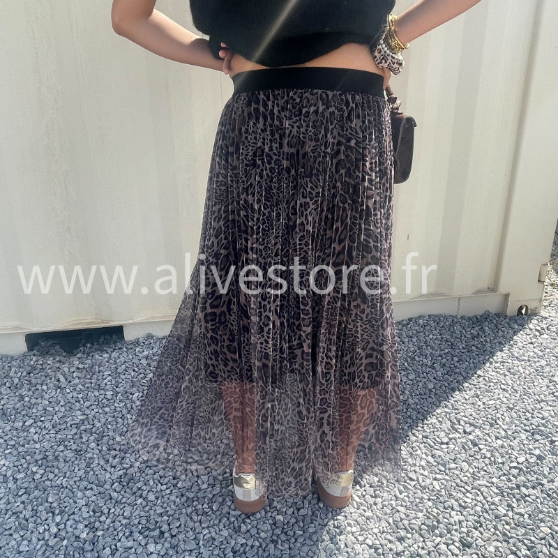 Jupe Camila femme – longue léopard – ALIVE STORE