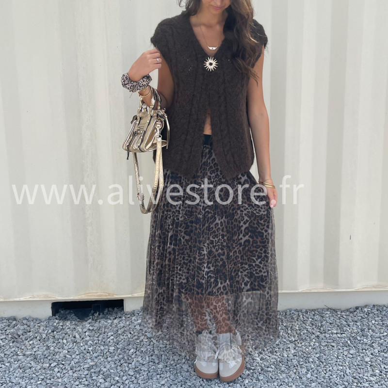 Jupe Camila femme – longue léopard – ALIVE STORE