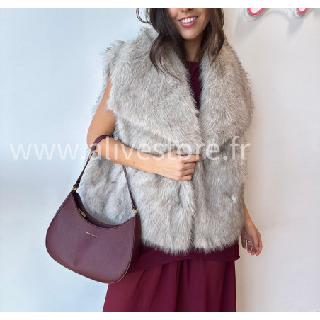 Veste Lia sans manches en fausse fourrure – gris ou noir | ALIVE STORE