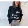 Pull Sofia manches longues avec inscription – blanc, gris ou noir | ALIVE STORE