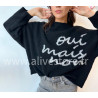 Pull Sofia manches longues avec inscription – blanc, gris ou noir | ALIVE STORE
