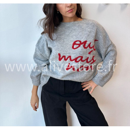 Pull Sofia manches longues avec inscription – blanc, gris ou noir | ALIVE STORE