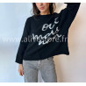 Pull Sofia manches longues avec inscription – blanc, gris ou noir | ALIVE STORE