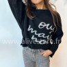 Pull Sofia manches longues avec inscription – blanc, gris ou noir | ALIVE STORE