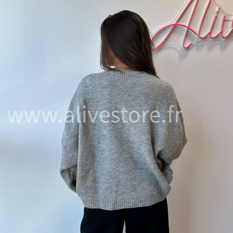 Pull Sofia manches longues avec inscription – blanc, gris ou noir | ALIVE STORE
