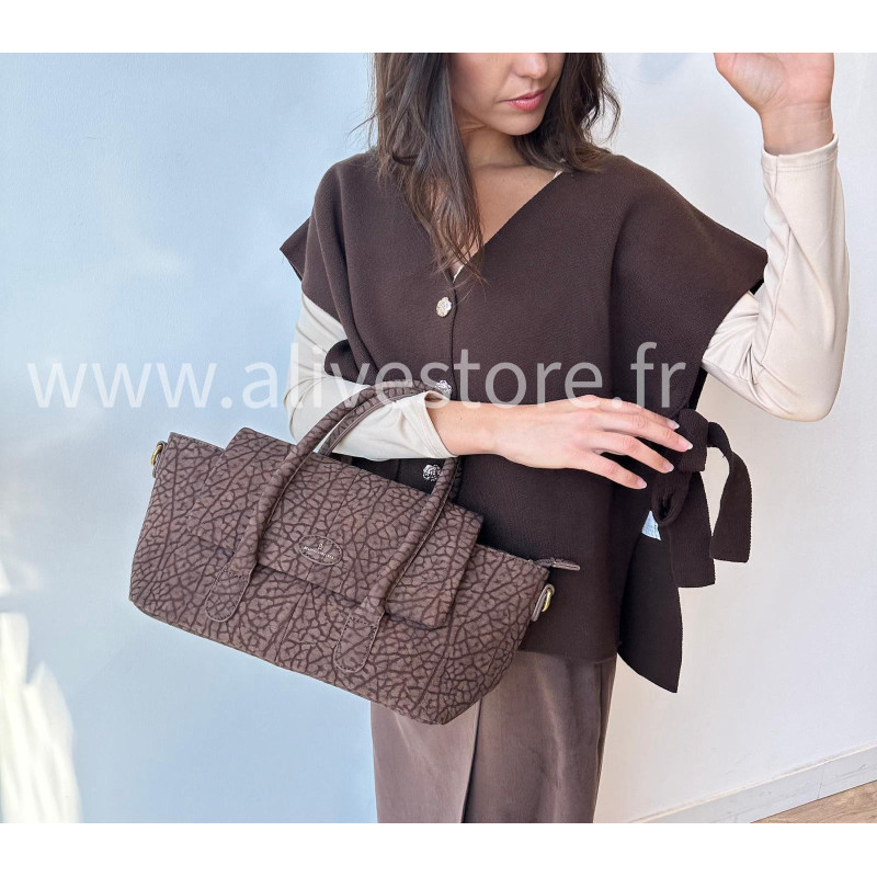 Gilet sans manches Léana avec nœuds latéraux – blanc, beige, marron, bordeaux, noir – ALIVE STORE