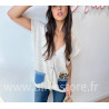 Gilet Lucia avec poches jean et léopard – ALIVE STORE