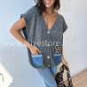 Gilet Lucia avec poches jean et léopard – ALIVE STORE
