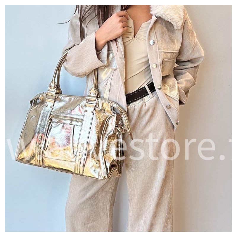 Sac Lorena moyen format 35x30 cm – Bronze, Doré ou Noir – ALIVE STORE