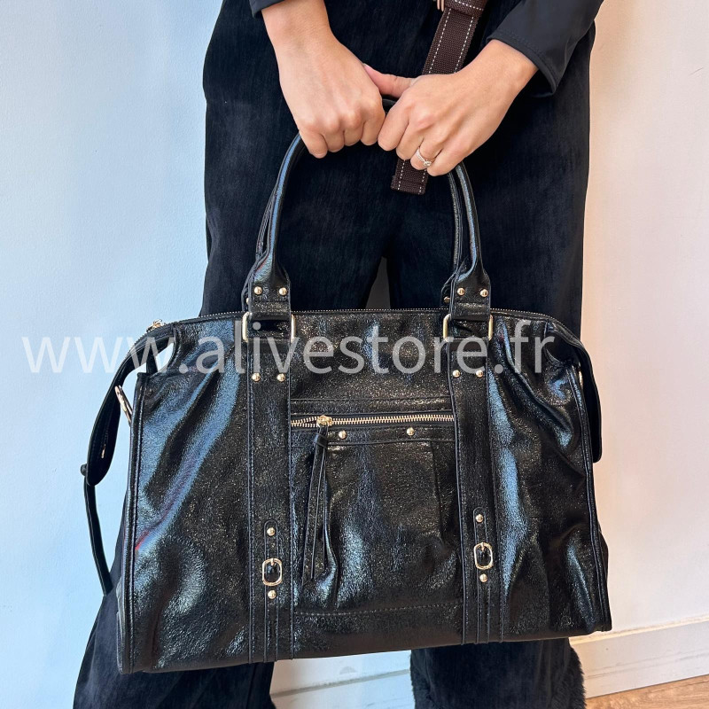 Sac Lorena moyen format 35x30 cm – Bronze, Doré ou Noir – ALIVE STORE