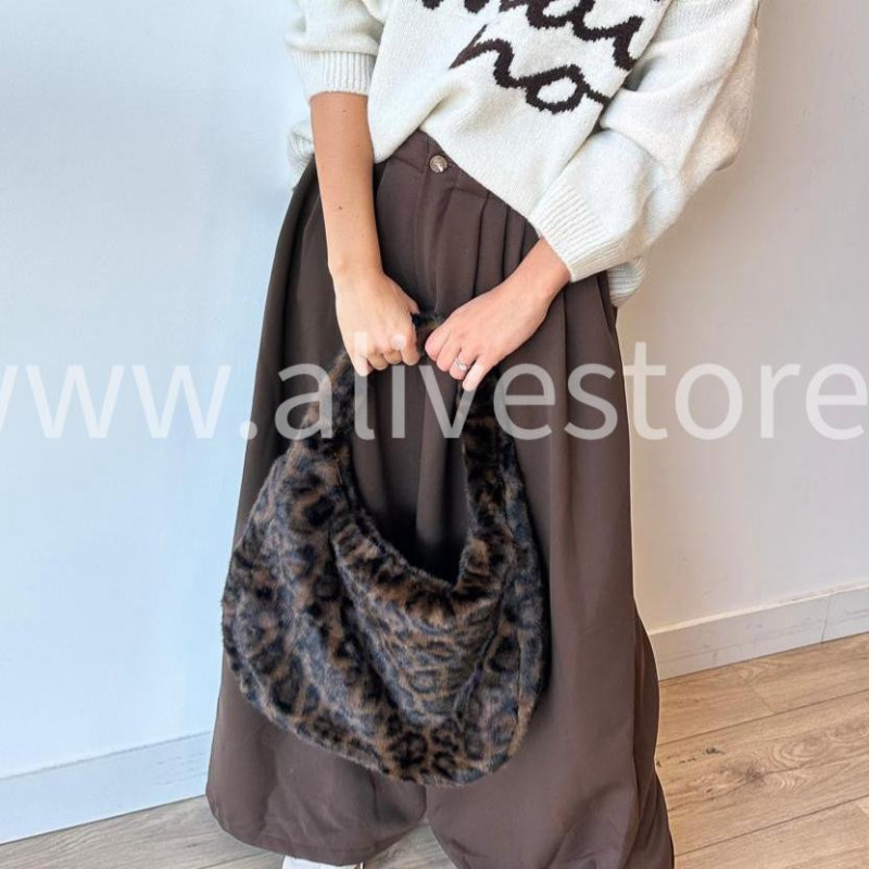 Sac Léo léopard ou marron avec bandoulière – ALIVE STORE