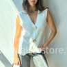 Top Lilou sans manches avec boutons dorés – ALIVE STORE