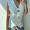 Top Lilou sans manches avec boutons dorés – ALIVE STORE