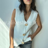 Top Lilou sans manches avec boutons dorés – ALIVE STORE