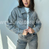 Veste en jean gris Léana – Denim premium made in Italie | ALIVE STORE