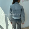 Veste en jean gris Léana – Denim premium made in Italie | ALIVE STORE
