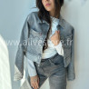 Veste en jean gris Léana – Denim premium made in Italie | ALIVE STORE
