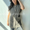 Gilet long sans manches Camilla – Boutons bijou made in Italie | ALIVE STORE