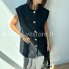 Gilet long sans manches Camilla – Boutons bijou made in Italie | ALIVE STORE