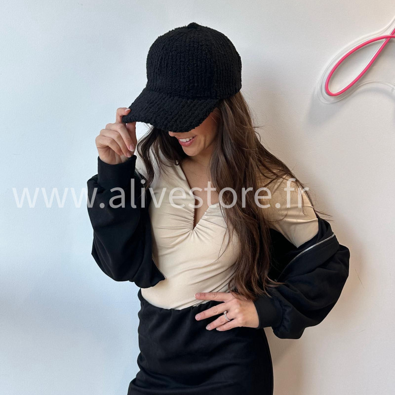 Casquette hiver effet moumoute Léa – beige, marron ou noir – Alive Store