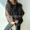 Veste sans manches Neva en fausse fourrure marron – Alive Store