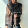 Veste sans manches Neva en fausse fourrure marron – Alive Store