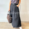 JUPE LONGUE MAYA AVEC CEINTURE NOIRE – ALIVE STORE