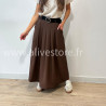 JUPE LONGUE MAYA AVEC CEINTURE NOIRE – ALIVE STORE