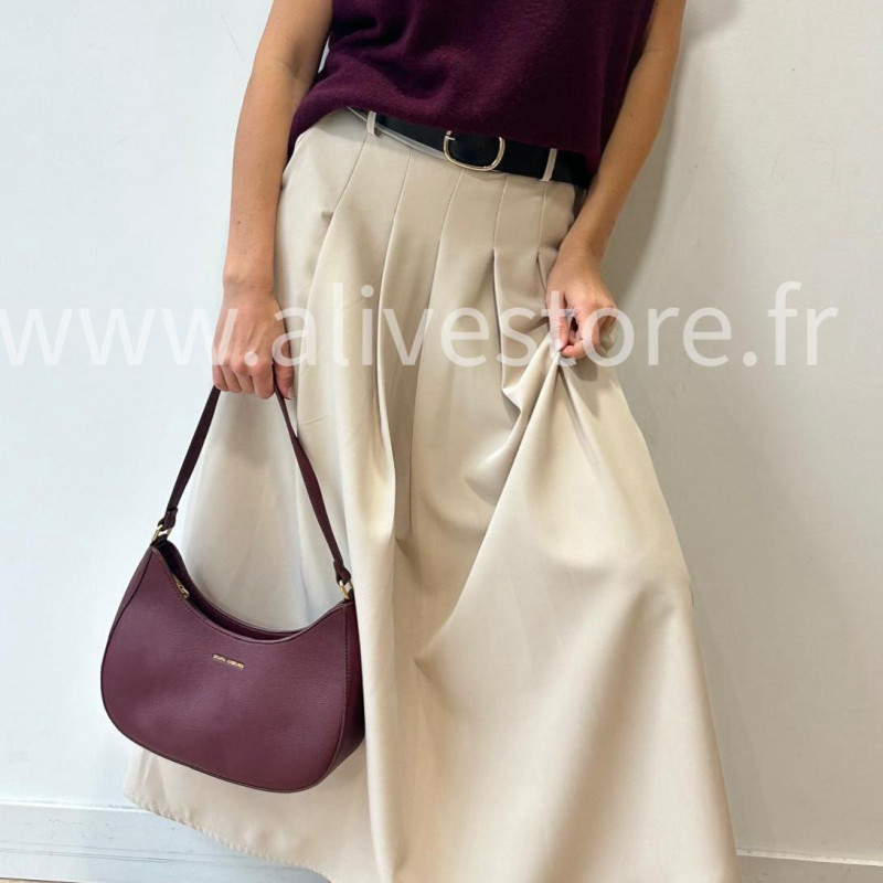 JUPE LONGUE MAYA AVEC CEINTURE NOIRE – ALIVE STORE