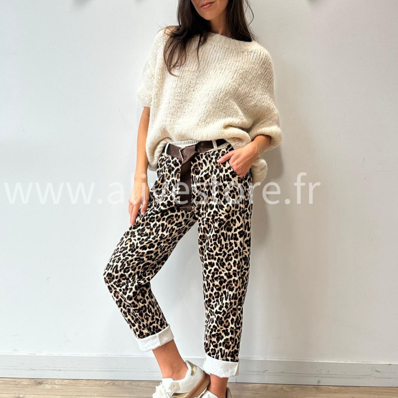 PANTALON LÉOPARD MAYA AVEC CEINTURE – ALIVE STORE