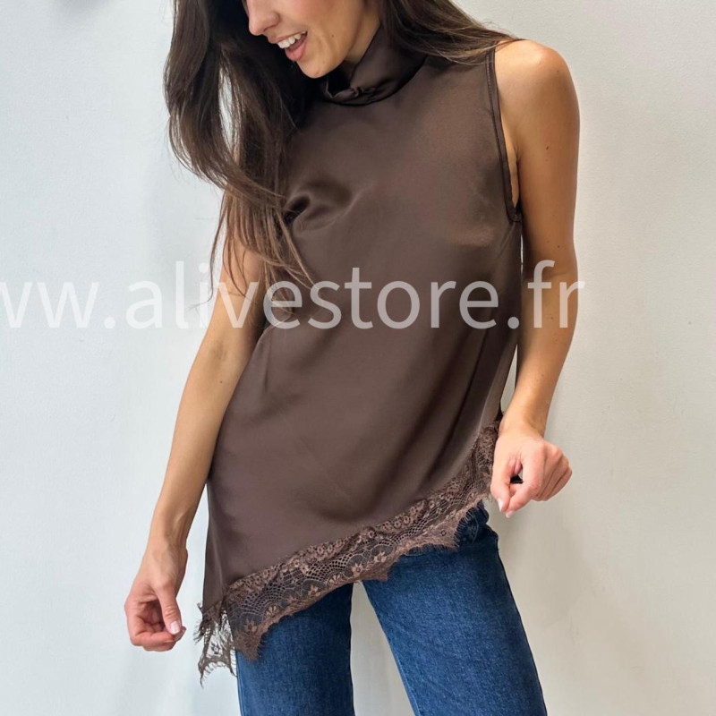 TOP GIULIA BEIGE DENTELLE ASYMÉTRIQUE – ALIVE STORE