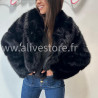 Veste Mia courte en fausse fourrure – beige ou noir | ALIVE STORE