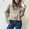 VESTE ROMY BEIGE COURTE CLASSIQUE – ALIVE STORE