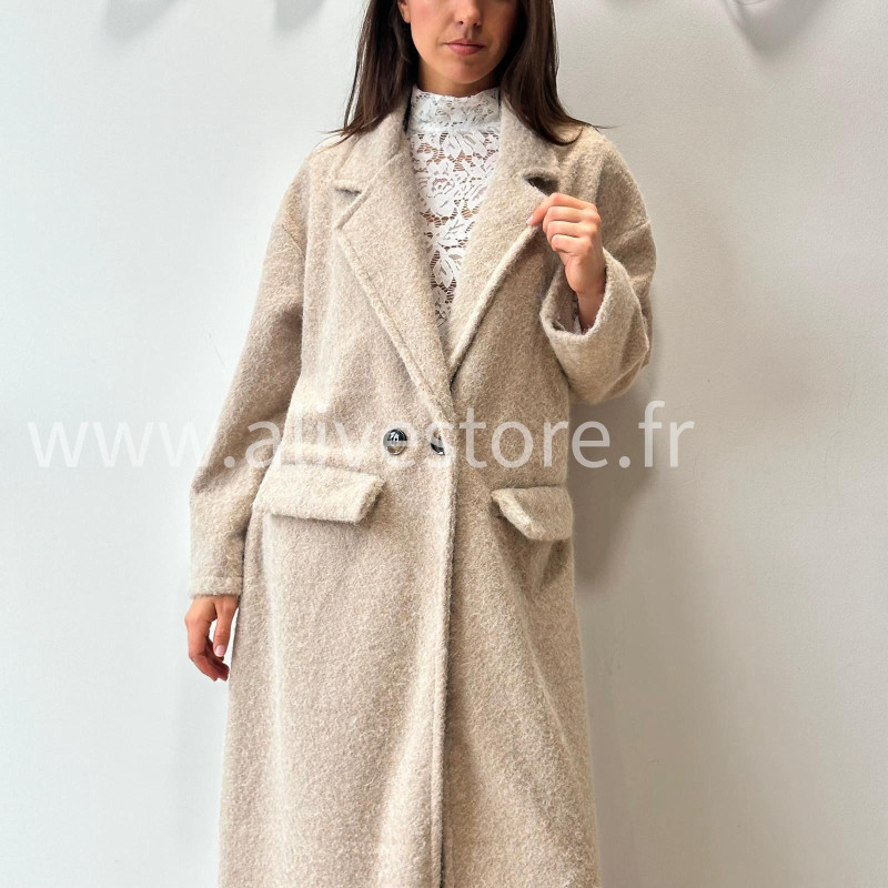 MANTEAU IVY LONG BEIGE MODERNE – ALIVE STORE