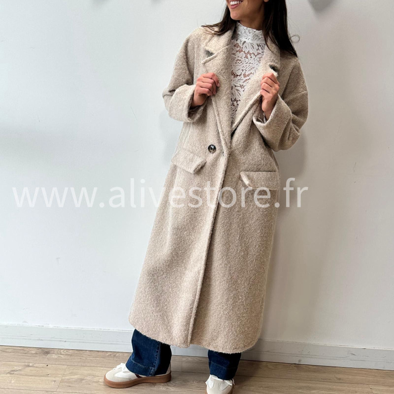MANTEAU IVY LONG BEIGE MODERNE – ALIVE STORE