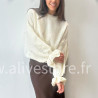 PULL LOREN BLANC MANCHES BOUFFANTES – ALIVE STORE