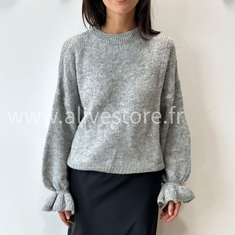 PULL LOREN BLANC MANCHES BOUFFANTES – ALIVE STORE